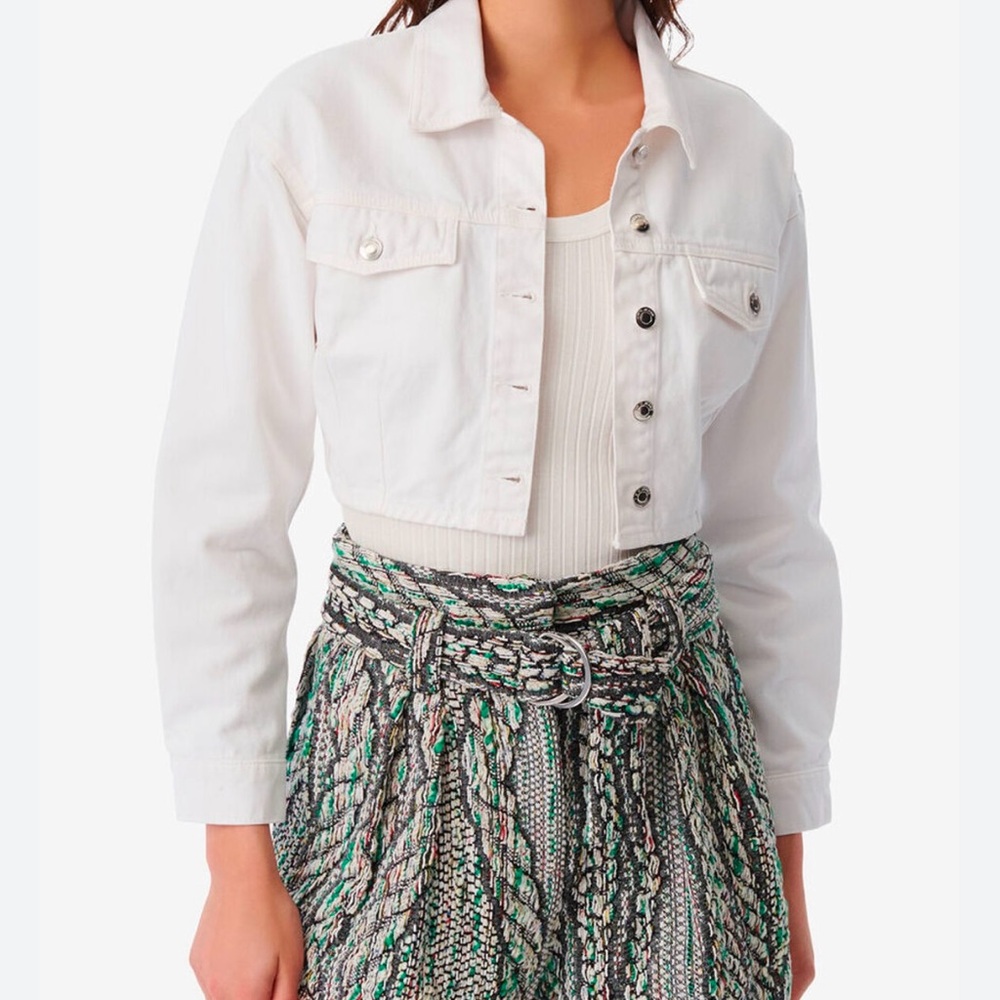 IRO White Cropped Jean Jacket